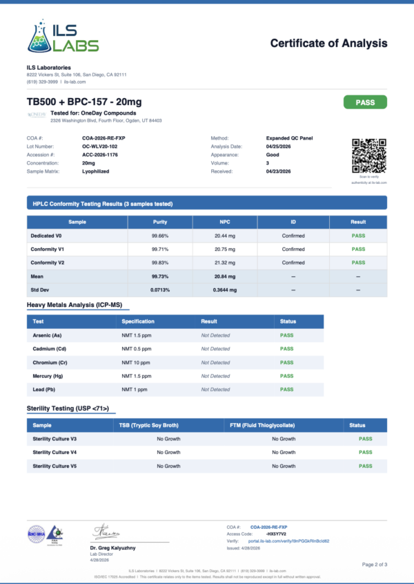 TB-500 + BPC-157 (WOLVERINE BLEND) 20MG - Image 2